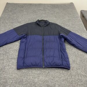 Uniqlo Ultra Light Down Jacket M Blue‎ Nylon Puffer Mock Neck Gorpcore